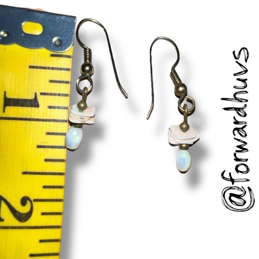 Bundle Sale 3 for $15 | Mother of Pearl & Shell Chip Dangle Earrings - Picture 6 of 8